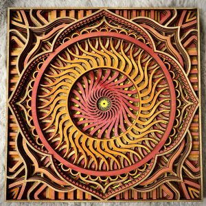 Sunburst mandala 12”x12” 6 layers