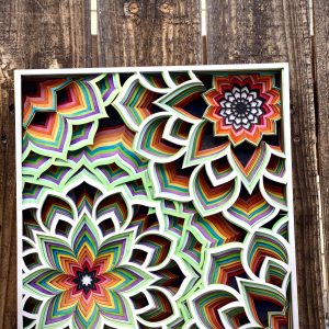 Summer flowers mandala 12”x12” 10 layers
