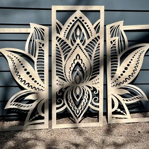 Triptych 3 panel lotus